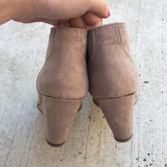 Tan Wedge Booties - Picture 4 of 6